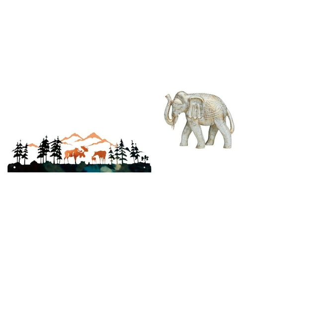 Escultura De Ciervo Elefante Para Decoración De Pared, Para Jardín, Cerca, Exterior, Interior, Porche, Estatua Rústica De Animal, Figurita De Recuerdo, Escritorio, Figura De Madera Tallada A