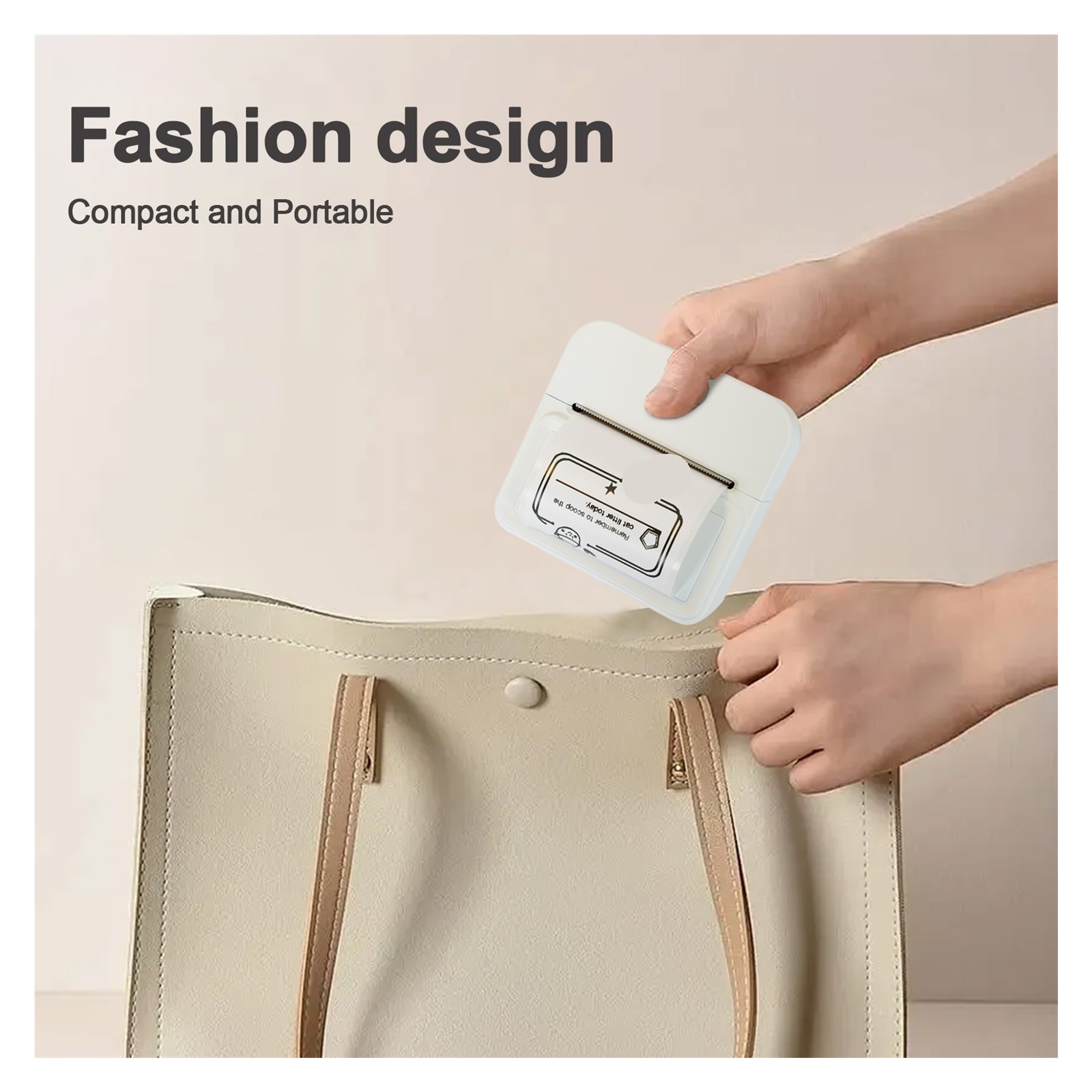 Inkless Thermal Label Printer Portable Bluetooth Pocket Label Maker Home Study with 1roll Stickable