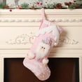 thumbnail image 6 of Christmas Stocking Decorations - Christmas Stocking Pink Snowman Reindeer 18 Inches Xmas Stockings Holiday Christmas Decoration Gifts for Family Girl Boy Kids, 6 of 9