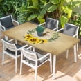 thumbnail image 2 of Sunflowers Table Cloths for 3 Foot Rectangle Tables, Farmhouse Bees Spring Summer Watercolor Floral Leaf Patio Waterproof Elastic Fitted Tablecloths, Washable Rectangular Table Cover for Camping, 2 of 8