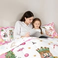 thumbnail image 5 of Feelyou Merry Christmas Child 01, Cartoon Fairy Tale Twin Comforter Sets, Pink Plaid Buffalo Reversible Bedding Set, Lightweight Room Decor,2-Piece, 5 of 8