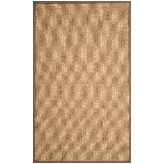SAFAVIEH Natural Fiber Jovana Border Seagrass Area Rug, Maize/Grey, 9' x 12'