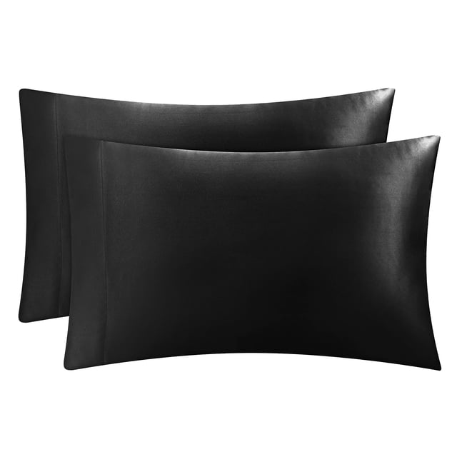 Juego de fundas de almohada satinadas Juicy Couture Black King Size x2