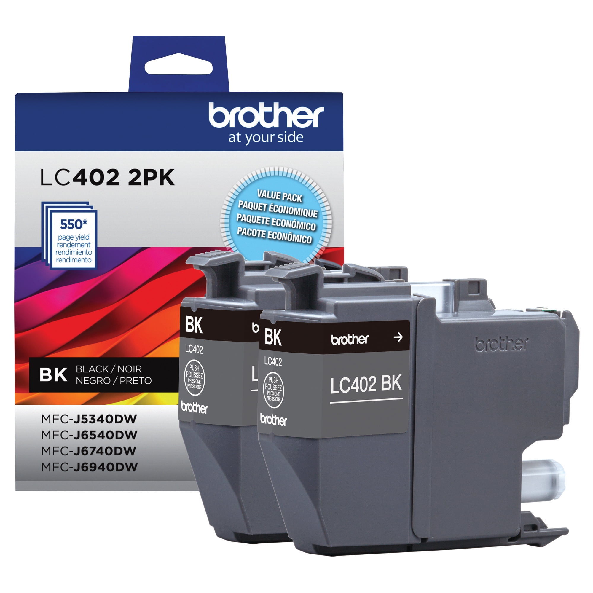 Brother Genuine LC402 2PK 2Pack of Standard Yield Black Printer Ink