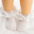 thumbnail image 4 of Toddler Girl Socks Toddler Ruffle Sock Girls 2t-3t Baby Infant Dress Lace White Frilly Ruffle Socks for Girls, 4 of 7