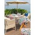 thumbnail image 5 of Outdoor Tablecloth with Umbrella Hole for Patio/Picnic/Party/Camping, Seahorse Coastal Waterproof Table Cloth Rectangle Table Cover Washable, Nautical Ocean Summer Beach Coral Wooden (52"x 70"), 5 of 8
