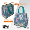 thumbnail image 3 of Pioneer Flower Floral Print Pattern Insulated Lunch Bag for Women & Adults,Large Portable Soft Cooler Lunch Bag,Thermal Food Storage Tote with Pearl Cotton,8.66L,8.75x5.75x9.5 Inch, 3 of 6