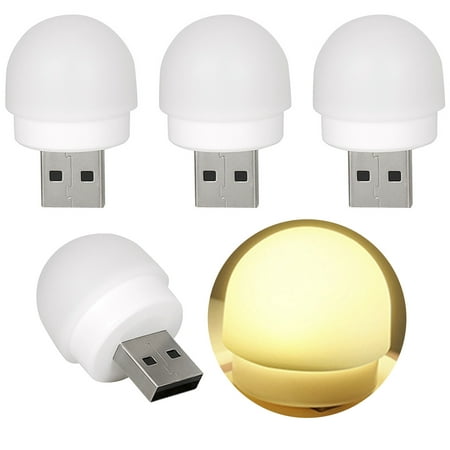 

4pcs/pack USB Plug In Car Bedroom Emergency Night Light Mini Portable Hallway