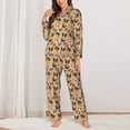 thumbnail image 2 of Pofeuu Cute Dogs Head Print Womens Pajamas Set Long Sleeve Sleepwear Button Down Nightwear Soft Pj Lounge Sets Button Down Pajamas Women-X-Large, 2 of 7