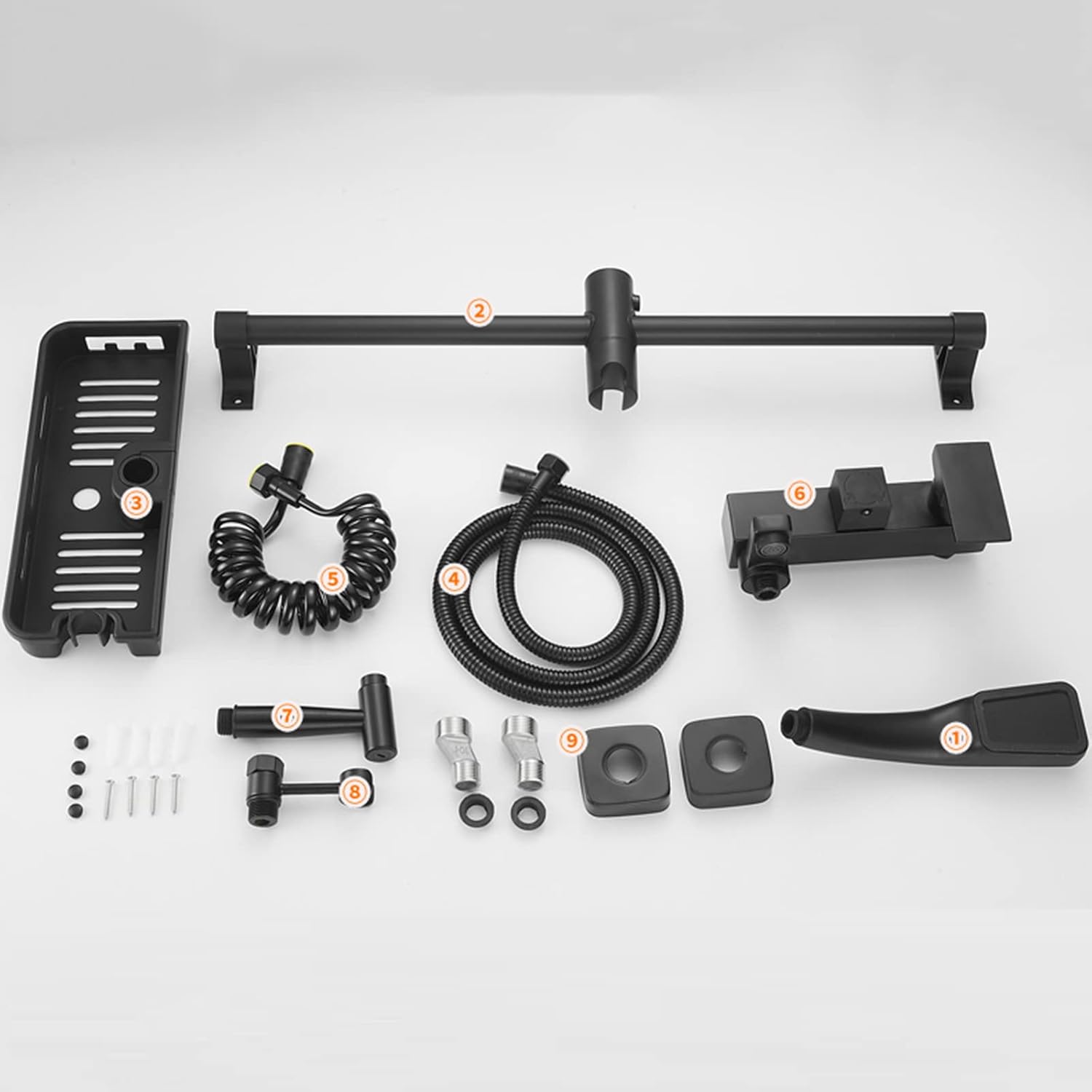 Bath Mixer Tap with Shower Attachment Bathtub Faucet Wall Mounted Black Faucet Hot and Cold Water Brass Hand Shower Bathroom Faucet