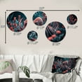 thumbnail image 4 of Designart "Red Octopus On The Ocean Floor I" Animal Octopus Metal Wall Art Set of 5 Piece, 4 of 5