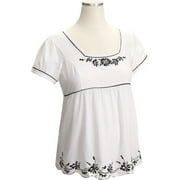 Maternity Short-Sleeve Cambric Top