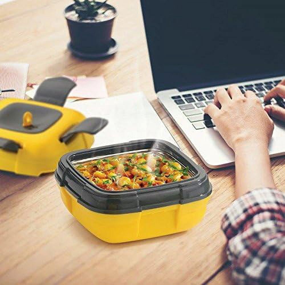Pinnacle Thermoware 2-Pc Leak Proof Insulated Lunch Box Hot Food Container Set, Yellow