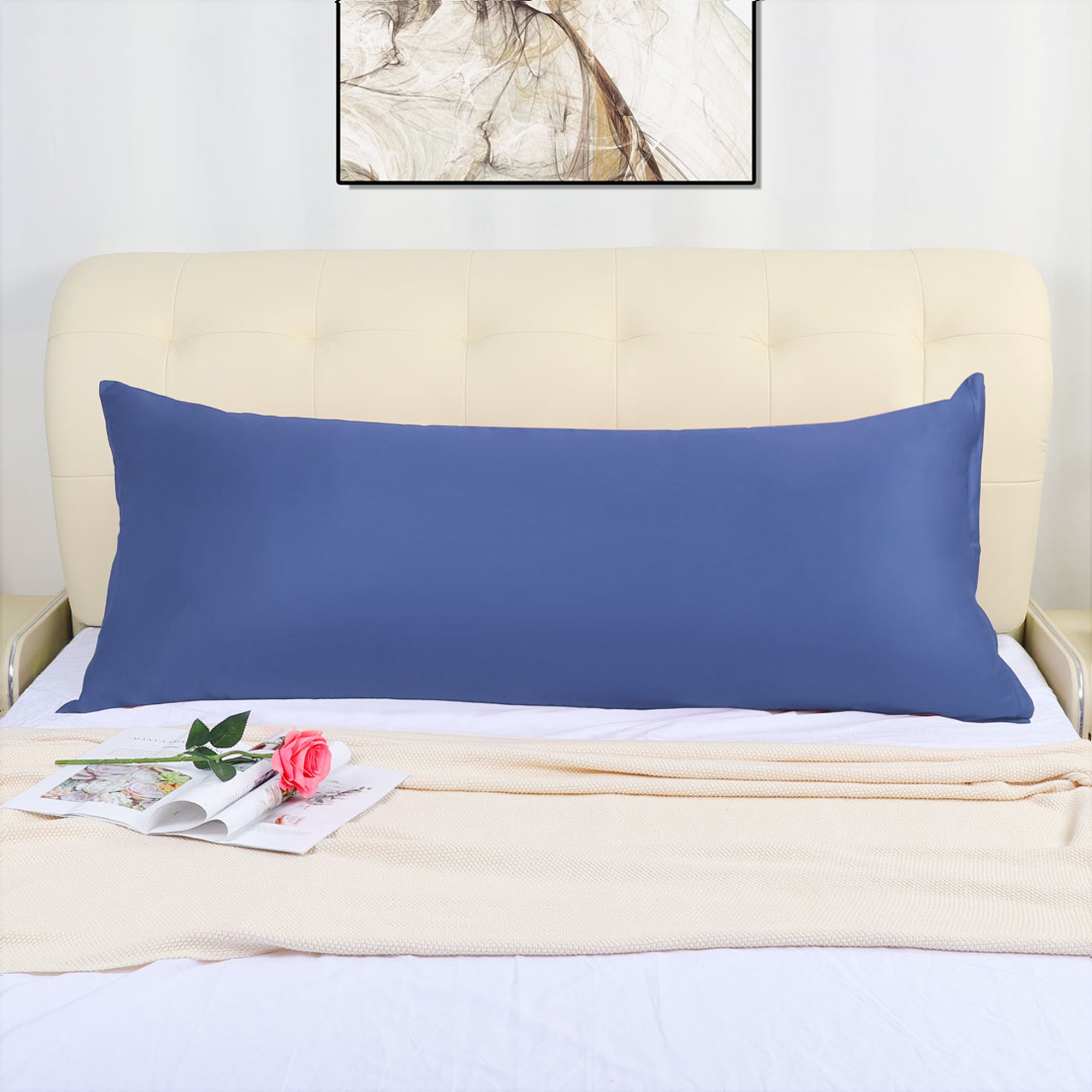 Body Pillow Cover Long Bolster Pillowcase Covers w Zipper Navy Blue 20