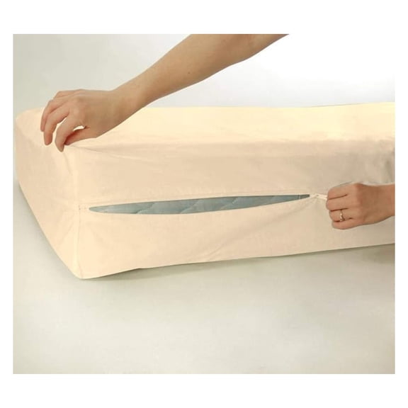 100% Cotton Fleetwood Cotton Mattress Cover King Size, Zips Around The Mattress