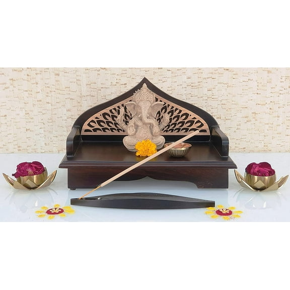 Small Wooden Pooja Chowki For Home And Office / Wall Hanging Wooden Pooja Chowki / Home Wall Hanging Temple / Pooja Mandap / Designer Mandir