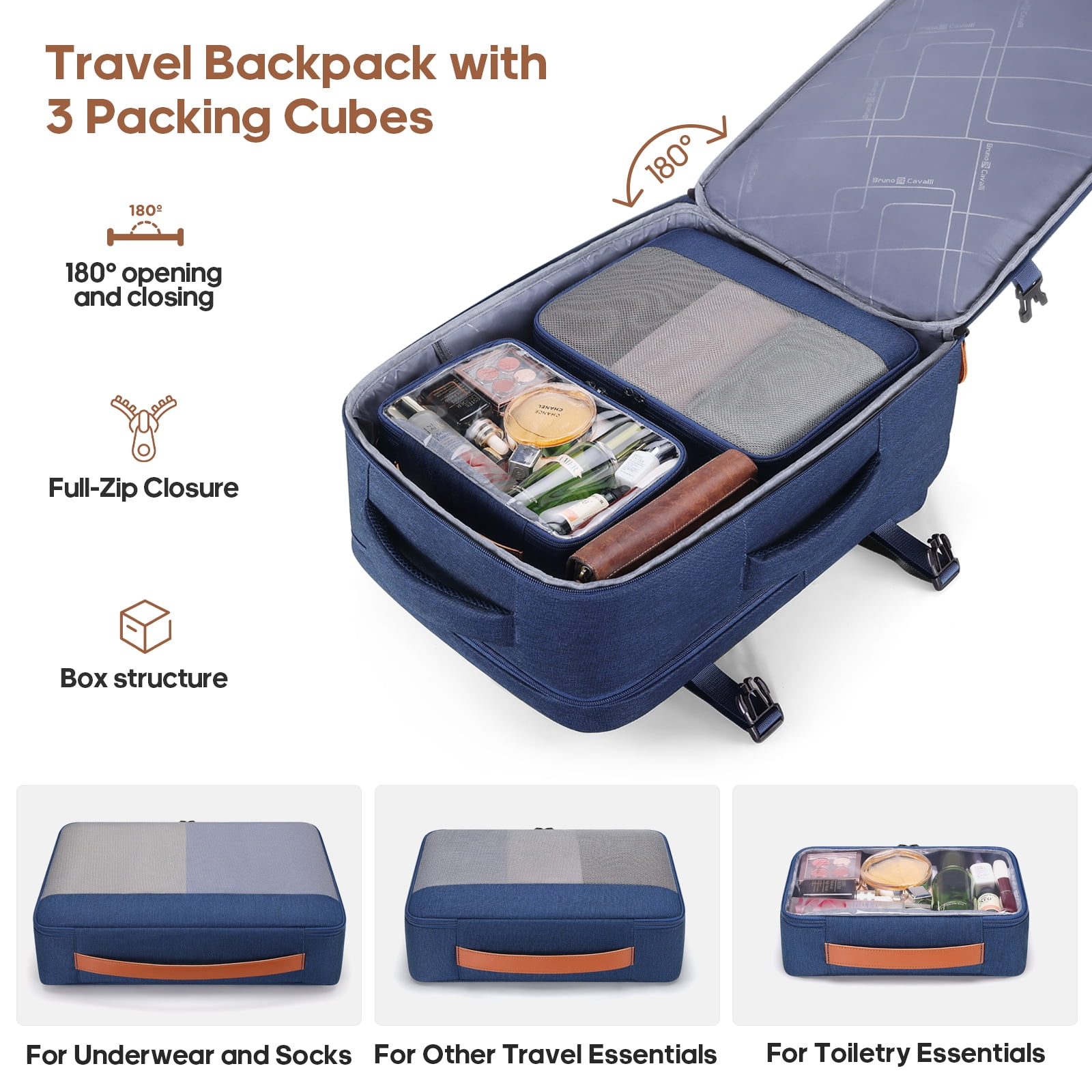 UKEIN Carry On Luggage 20 Inch Hardside Suitcase with YKK Zippers TSA Lock and Spinner Wheels Luggage Sets with Travel Backpack 3 Packing Cubes for Men Women