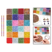 23000Pcs 2mm Glass Beads for Jewelry Making Small Beads for Jewelry Making Tiny Beads Mixed Beads