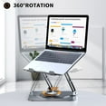 thumbnail image 2 of Laptop Stand for Desk, Adjustable Computer Stand with 360° Rotating Base, Ergonomic Laptop Riser for Collaborative Work, Foldable & Portable Laptop Stand, fits for All 10-16" Laptops Green, 2 of 7