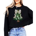 thumbnail image 2 of Christmas Tree with Dalmatian Bow and Gold Star Topper Sweatshirt for Women Teens and Kids Black Sweatshirt Adult Large, 2 of 4