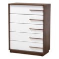 thumbnail image 1 of Bowery Hill Mid-Century 5-Drawer Engineered Wood Chest in White, 1 of 8