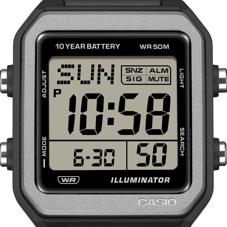 CASIO クォーツ 腕時計 ブラック CASIO BLACK DIGITAL RESIN 10 YR BATTERY 50M WR W221H-1AVKC