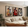 thumbnail image 3 of Graffiti Guitar Canvas Wall Art Musical Themed Wall Decor Colorful Music Instrument Posters Pictures Studio Prints Vintage Rock Paintings, 3 of 6