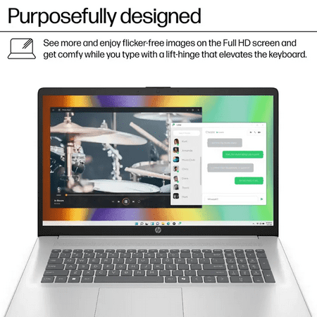 HP - 17.3" Full HD Laptop - AMD Ryzen 5 - 8GB Memory - 512GB SSD - Natural Silver