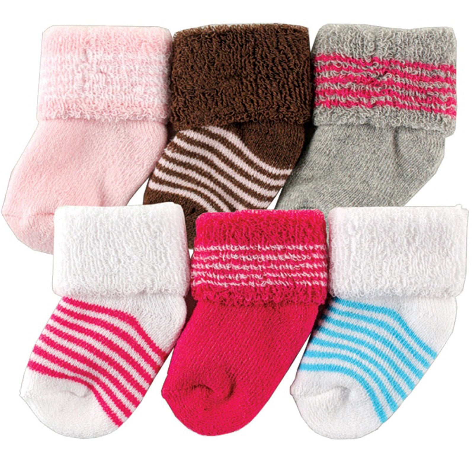 Luvable Friends Newborn Baby Socks 6 Pack, 03 Months, Pink Walmart