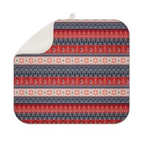 Red and Blue Christmas Knitted Pattern Dish Drying Mat for Kitchen 1 Pack, Ultra Absorbent Microfiber Dishes Drainer Mats,16x18in(41x46cm)