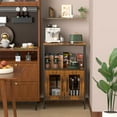 thumbnail image 6 of Buffets Coffee Bar Station, 3-Tier Small Coffee Stand Station with Storage, Farmhouse-Style Microwave Cart Featuring 2-Door Cabinet Ideal for Living Room, Entryway, Sideboards, 6 of 8