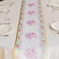 thumbnail image 2 of Efavormart White Pink Non-Woven Peony Floral Print Table Runner with Gold Edges, Spring Summer Kitchen Dining Table Decoration - 11"x108", 2 of 5
