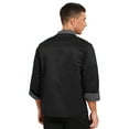 thumbnail image 5 of YONGHS Chef Coat Long Sleeve Women Men Button Chef Uniform Black L, 5 of 6
