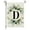 D, variant on Ins Style Linen Garden Flag,26 Letters Green Plant Printed Yard Flag,Personalized Surname Initial Decorative Banner for Courtyard Gate Outdoor Lawn Patio Farmhouse Front Porch Landscape Hanging Decor