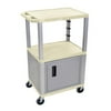 Luxor Putty Tuffy 3 Shelf 42" AV Cart with Nickel Legs - Cabinet & Electric (WT42OWC4E-N)