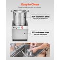 thumbnail image 5 of VEVOR Food Processor & Vegetable Chopper, 15.9 Quart Food-Grade Stainless Steel Food Processor Chopper with 2 Extra S-Curve Blades, Ideal for Chopping Vegetables, Fruit, Grains, Nuts, 5 of 9