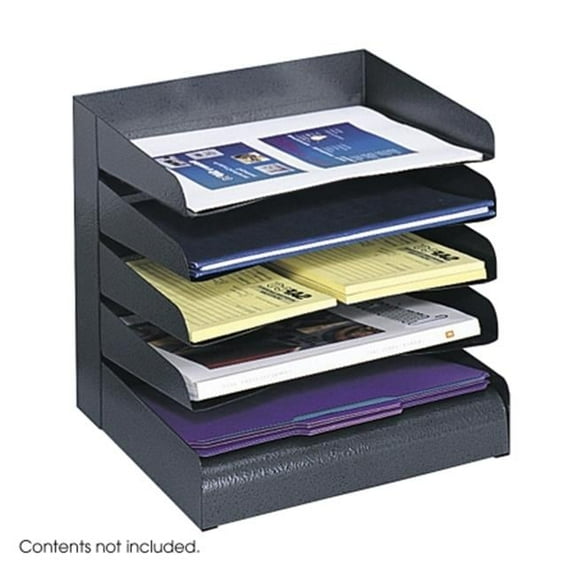 Black Steel Desk Tray Sorter 5 Shelf