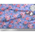 thumbnail image 3 of Soimoi Blue Moss Georgette Fabric Leaves & Ranunculus Floral Decor Fabric Printed Yard 44 Inch Wide, 3 of 3
