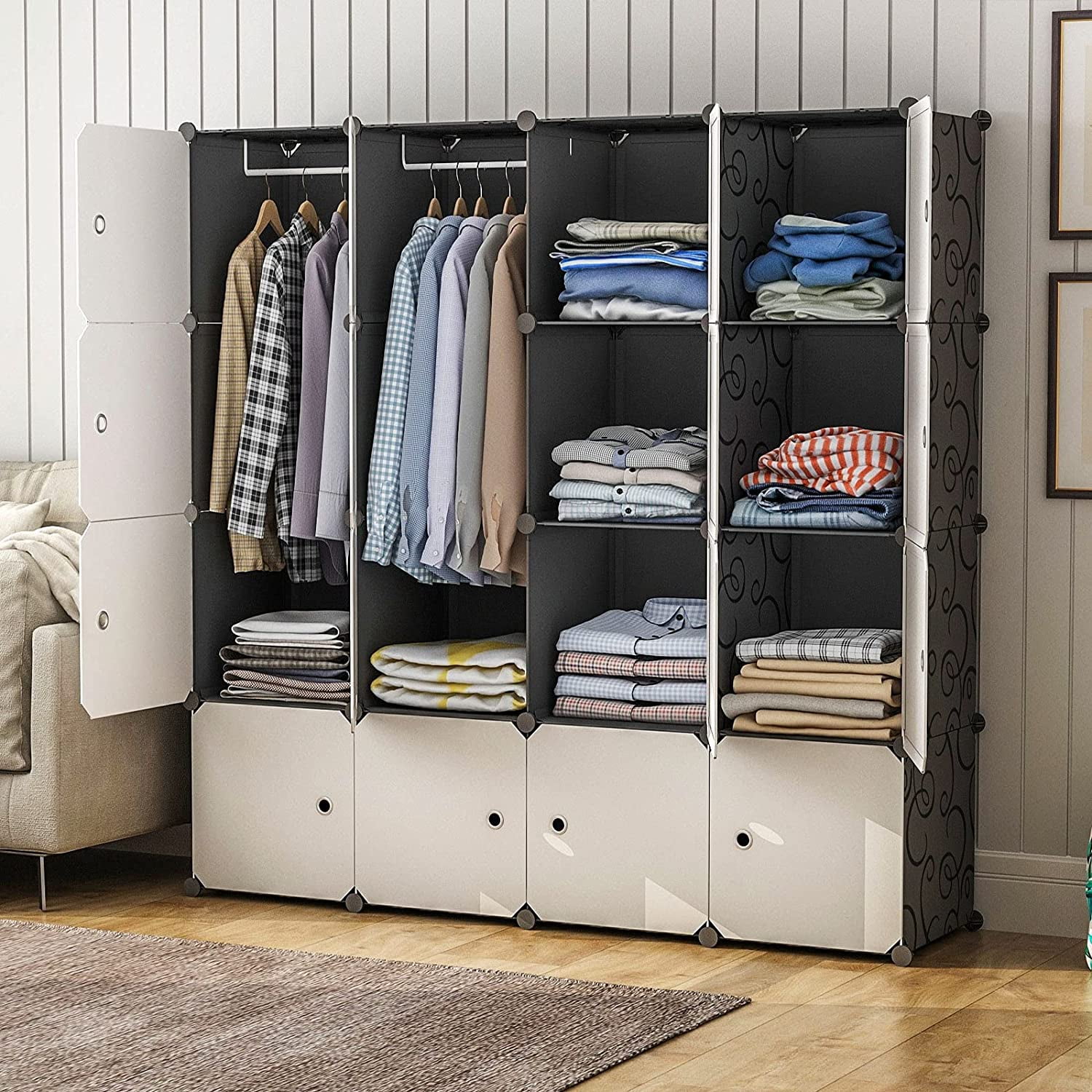 Buy Portable Wardrobe Closets 14x18 Depth Cube Storage, Assemble The