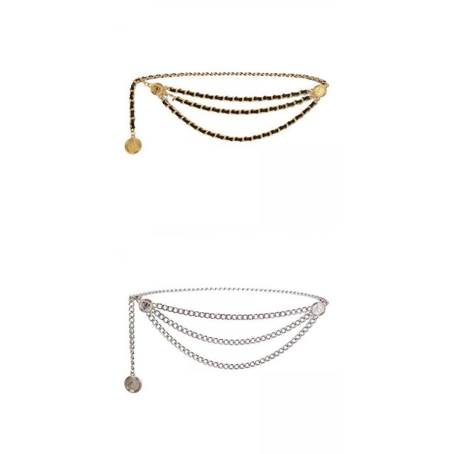 2 Piezas Cintura Cadena Cinturón Multicapa Moda Moda Encantos Para Vestidos Regalo