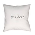 thumbnail image 2 of Yes Dear 18 x 18 x 4 Throw Pillow, 2 of 2