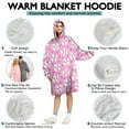 thumbnail image 5 of Pink Baseballs Pattern Wearable Oversized Blanket,Wearable Blanket Hoodie for Adults,Cozy Hooded Blankets with Super Pockets,Super Warm Fuzzy Pullover for Women & Men, 5 of 6