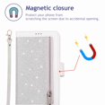 thumbnail image 6 of Dteck 9 Card Holder Folio Flip Glitter Leather Folding Stand Magnetic Wallet Purse Case with Strap &Zipper Coin Change Money Pocket, For iPhone 11 Pro Max 6.5", silver, 6 of 7