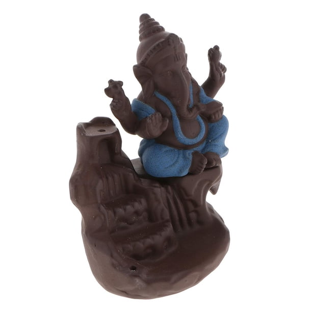 Cerámica Dios Humo Retroceso Quemador de Palos Titular Mekditating Ornamento Craft Modelo Azul b