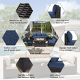 thumbnail image 5 of ALAULM Patio Conversation Set, 10-Piece Outdoor Furniture with Weave Rattan Frame, Navy Blue, 5 of 6