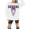 thumbnail image 3 of Women's Gameday Couture White Northwestern State Demons Big Goals Oversized Long Sleeve T-Shirt, 3 of 5
