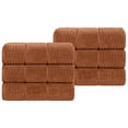 thumbnail image 3 of Superior Zero Twist 6-Piece Cotton Hand Towel Set, Waffle Border Ultra Doft Quick Dry Towels, Rust, 3 of 12