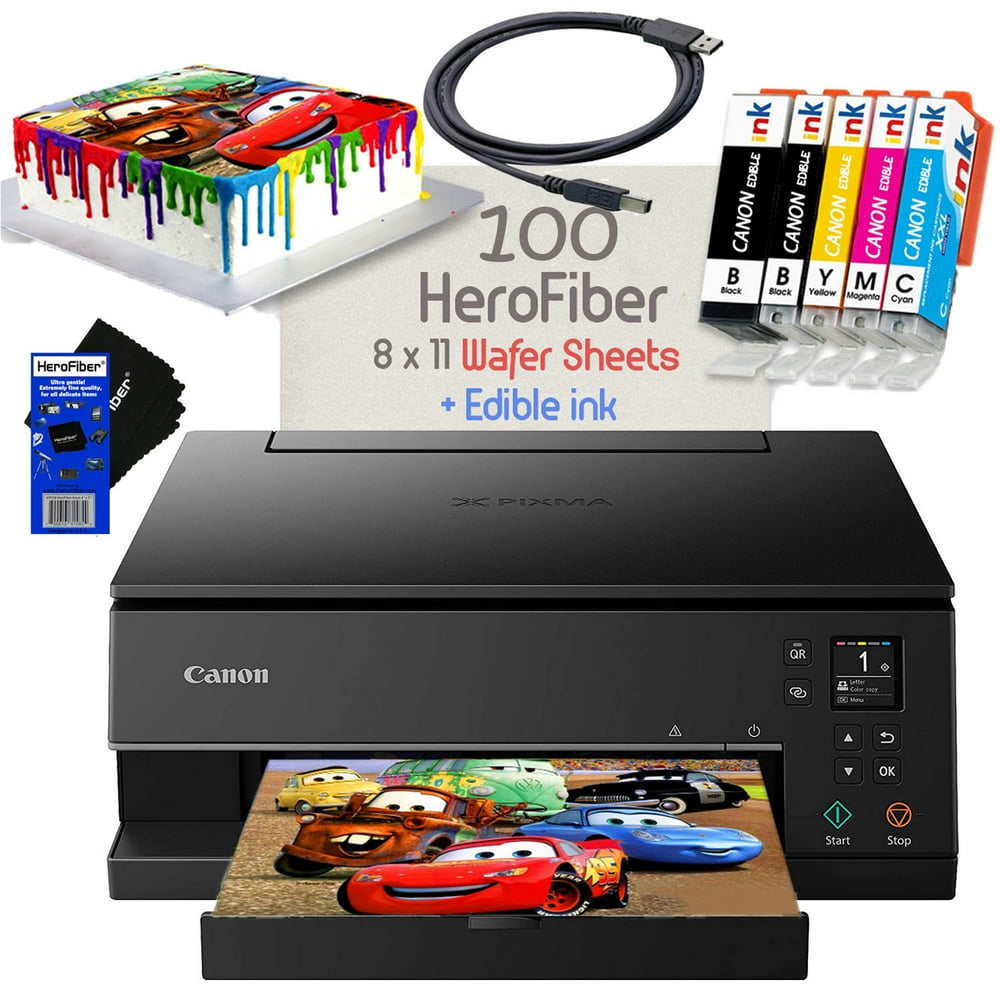 Canon Wireless Edible Cake Printer Bakery Bundle, Includes Complete Set of Edible Ink, 100