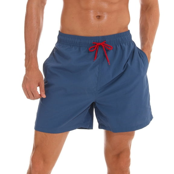 Clearance! Men's Beach Shorts Solid Breathable Lace Waterproof Quarter Pants Beach Shorts Sports Casual Pants