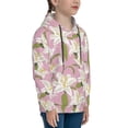 thumbnail image 3 of Kdxio Lilies Flowers Pattern Boys Athletic Unisex Boys Girls Hoodie with Pocket Sweatshirts-Medium, 3 of 6